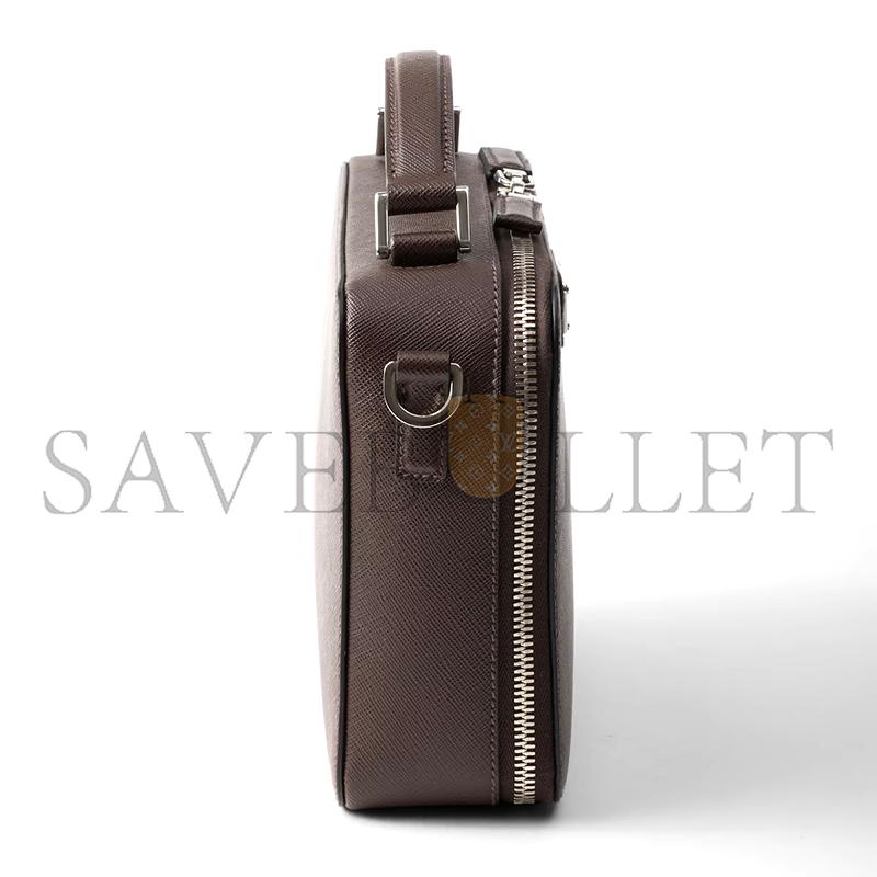 Pra*a brique saffiano leather bag 2vh069 (22*16*6cm)